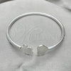 Sterling Silver Individual Bangle, Heart Design, Polished, Silver Finish, 07.409.0007