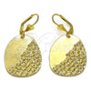 Oro Laminado Dangle Earring, Gold Filled Style Polished, Golden Finish, 02.414.0009