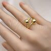 Oro Laminado Elegant Ring, Gold Filled Style Ball Design, Polished, Golden Finish, 01.341.0130