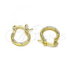 Oro Laminado Small Hoop, Gold Filled Style Diamond Cutting Finish, Golden Finish, 02.96.0080.12