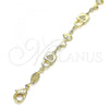 Oro Laminado Fancy Bracelet, Gold Filled Style Lock and key Design, Polished, Golden Finish, 03.326.0021.08