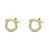 Oro Laminado Small Hoop, Gold Filled Style Diamond Cutting Finish, Tricolor, 02.96.0084.2.10