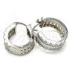 Rhodium Plated Small Hoop, with White Cubic Zirconia, Polished, Rhodium Finish, 02.210.0276.4.20