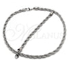 Stainless Steel Necklace and Bracelet, Rope Design, Polished,, 06.278.0008