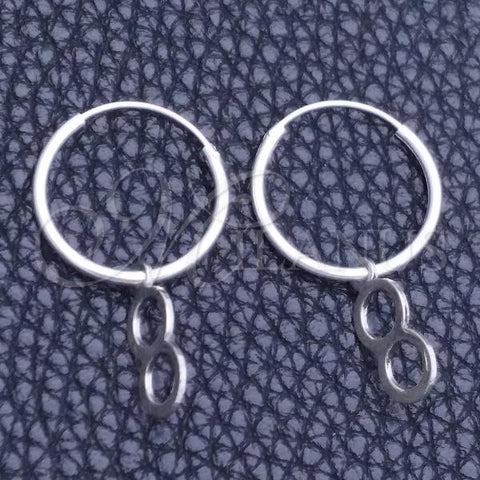 Sterling Silver Small Hoop, Infinite Design, Polished, Silver Finish, 02.402.0047.15