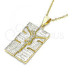 Oro Laminado Fancy Pendant, Gold Filled Style Jesus Design, Polished, Golden Finish, 05.213.0128
