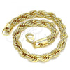 Oro Laminado Basic Anklet, Gold Filled Style Rope Design, Polished, Golden Finish, 04.213.0207.10