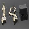 Oro Laminado Dangle Earring, Gold Filled Style with White Cubic Zirconia, Polished, Golden Finish, 5.083.012.2