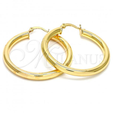 Oro Laminado Medium Hoop, Gold Filled Style Polished, Golden Finish, 5.136.004.40