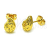 Oro Laminado Stud Earring, Gold Filled Style Teardrop Design, Polished, Golden Finish, 02.342.0351