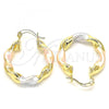 Oro Laminado Small Hoop, Gold Filled Style Polished, Tricolor, 02.170.0018.1.25