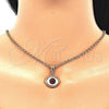 Oro Laminado Fancy Pendant, Gold Filled Style Evil Eye Design, Red Resin Finish, Golden Finish, 05.351.0050.1