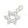 Sterling Silver Fancy Pendant, Star of David Design, Polished,, 05.398.0039