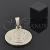 Oro Laminado Religious Pendant, Gold Filled Style Jesus Design, Diamond Cutting Finish, Golden Finish, 05.163.0035