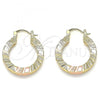 Oro Laminado Small Hoop, Gold Filled Style Polished, Tricolor, 02.170.0370.1.25