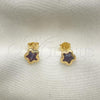 Oro Laminado Stud Earring, Gold Filled Style Star Design, with Amethyst Cubic Zirconia, Polished, Golden Finish, 02.02.0533.3