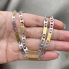 Stainless Steel Necklace and Bracelet, Mariner Design, Diamond Cutting Finish, Two Tone, 04.113.0039.24