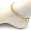 Oro Laminado Basic Anklet, Gold Filled Style Polished, Golden Finish, 03.319.0003.10