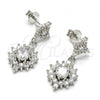 Sterling Silver Dangle Earring, with White Cubic Zirconia, Polished, Rhodium Finish, 02.175.0128