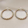 Oro Laminado Small Hoop, Gold Filled Style Diamond Cutting Finish, Tricolor, 02.170.0398.1.40