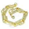 Oro Laminado Basic Bracelet, Gold Filled Style Chunky Design, Polished, Golden Finish, 04.362.0040.08