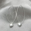 Sterling Silver Dangle Earring, Heart Design, Polished, Silver Finish, 02.397.0001