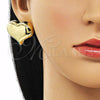 Oro Laminado Stud Earring, Gold Filled Style Chunky Design, Polished, Golden Finish, 02.341.0179