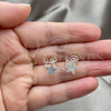 Sterling Silver Dangle Earring, Star Design, with White Cubic Zirconia, Polished, Silver Finish, 02.401.0078