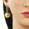 Oro Laminado Dangle Earring, Gold Filled Style Chunky Design, Polished, Golden Finish, 02.368.0086