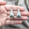 Sterling Silver Stud Earring, Teardrop Design, Polished, Silver Finish, 02.395.0048