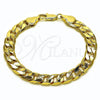 Oro Laminado Basic Bracelet, Gold Filled Style Curb Design, Polished, Golden Finish, 04.213.0299.08