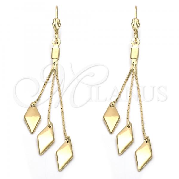 Oro Laminado Long Earring, Gold Filled Style Golden Finish, 5.093.005