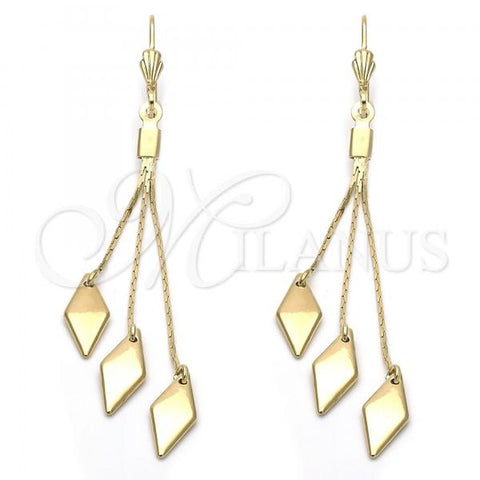 Oro Laminado Long Earring, Gold Filled Style Golden Finish, 5.093.005