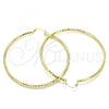 Oro Laminado Extra Large Hoop, Gold Filled Style Diamond Cutting Finish, Golden Finish, 02.213.0252.70