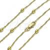 Oro Laminado Basic Necklace, Gold Filled Style Rope Design, Polished, Golden Finish, 04.213.0279.18