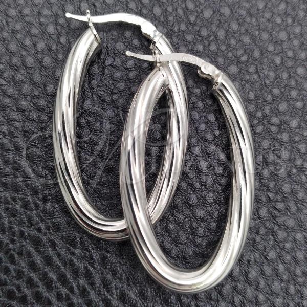 Sterling Silver Medium Hoop, Diamond Cutting Finish, Silver Finish, 02.389.0117.30