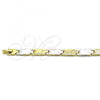 Oro Laminado Solid Bracelet, Gold Filled Style Polished, Tricolor, 03.102.0050.08