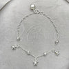 Sterling Silver Charm Bracelet, Star Design, Polished, Silver Finish, 03.409.0015.07