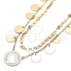 Oro Laminado Fancy Necklace, Gold Filled Style Polished, Golden Finish, 04.331.0001.18