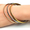 Stainless Steel Trio Bangle, Greek Key Design, Polished, Tricolor, 07.244.0004.06 (05 MM Thickness, Size 6 - 2.75 Diameter)