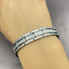 Stainless Steel Solid Bracelet, Diamond Cutting Finish, Two Tone, 03.114.0243.3.08