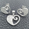 Sterling Silver Earring and Pendant Adult Set, Polished, Silver Finish, 10.398.0001