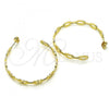 Oro Laminado Stud Earring, Gold Filled Style Paperclip Design, Polished, Golden Finish, 02.213.0414