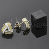 Oro Laminado Stud Earring, Gold Filled Style Love Knot Design, Yellow Enamel Finish, Golden Finish, 5.126.057.3 *PROMO*