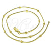 Oro Laminado Fancy Necklace, Gold Filled Style Ball and Rat Tail Design, Polished, Golden Finish, 04.213.0296.18