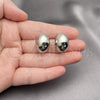 Rhodium Plated Stud Earring, Chunky and Hollow Design, Polished, Rhodium Finish, 02.196.0171