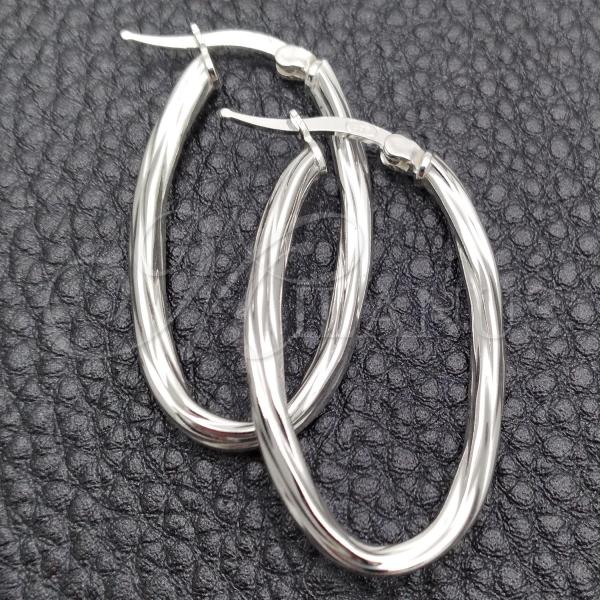 Sterling Silver Medium Hoop, Diamond Cutting Finish, Silver Finish, 02.389.0118.30