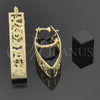 Oro Laminado Medium Hoop, Gold Filled Style Filigree Design, Matte Finish, Golden Finish, 5.142.029