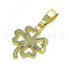 Oro Laminado Fancy Pendant, Gold Filled Style Four-leaf Clover Design, Polished, Golden Finish, 5.179.036.1