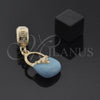 Oro Laminado Love Link Pendant, Gold Filled Style Purse Design, Blue Enamel Finish, Golden Finish, 5.161.036